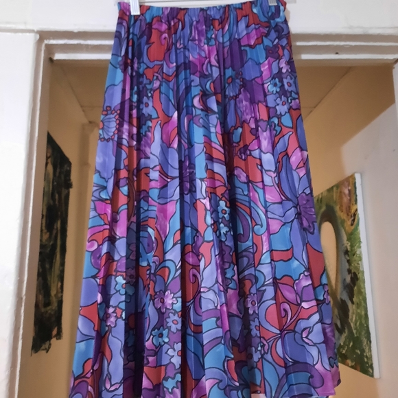 Vintage 80's psychedelic peplum blouse & skirt set - Picture 14 of 14